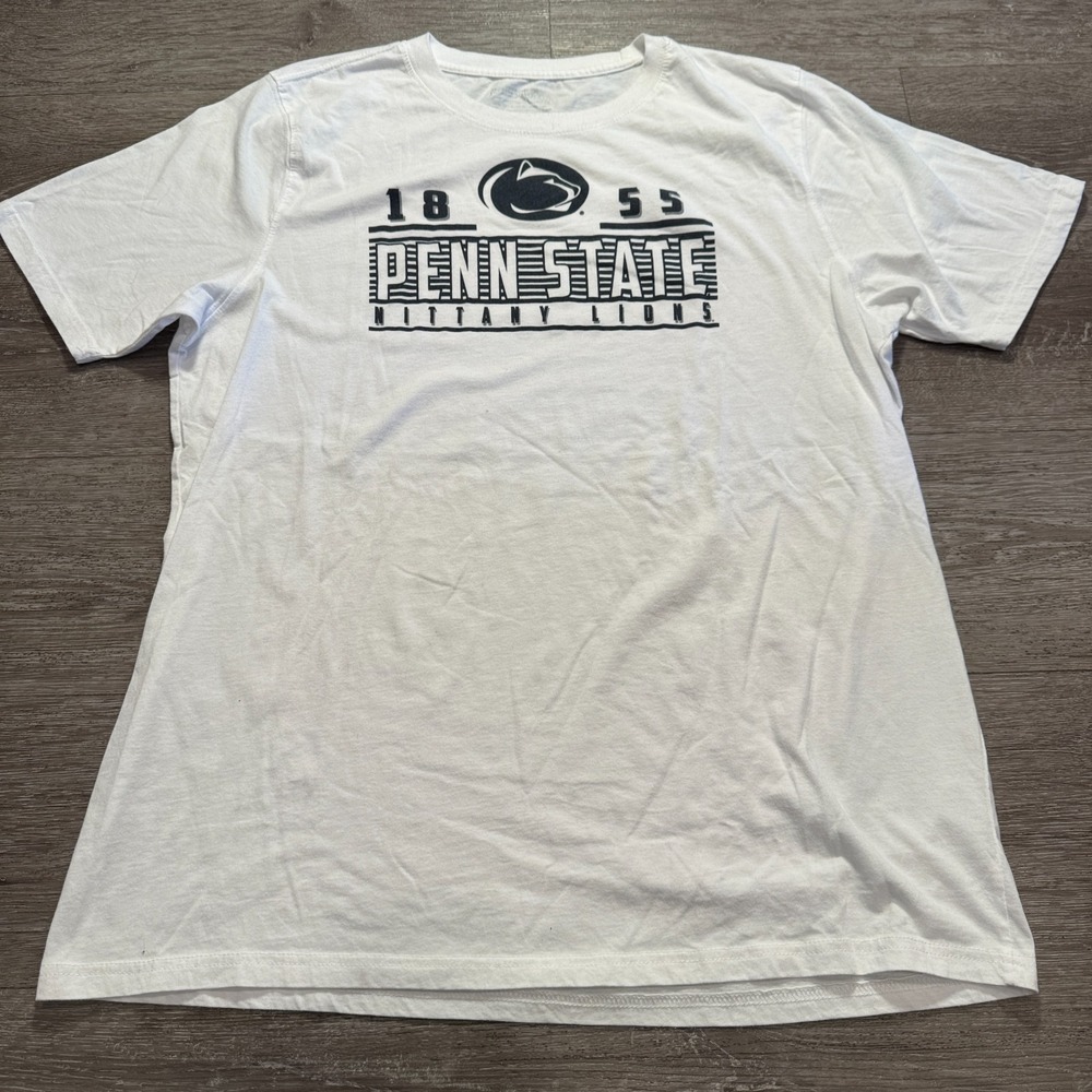 Penn State Nittany Lions Shirt‎ Mens 2XL White Football Short Sleeve Graphic